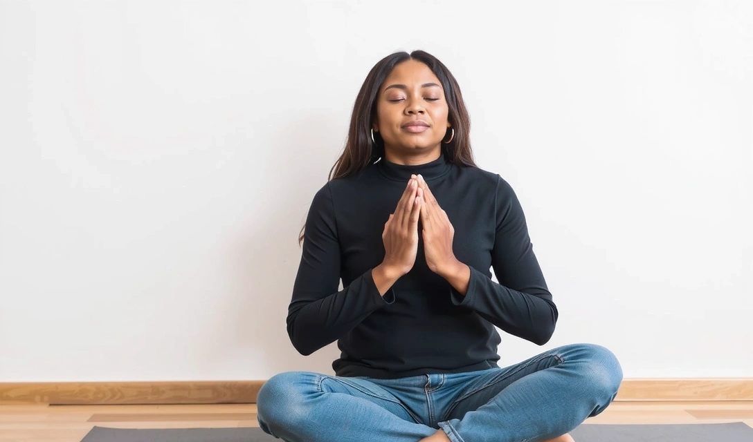 Person practicing breathwork meditation in a peaceful setting