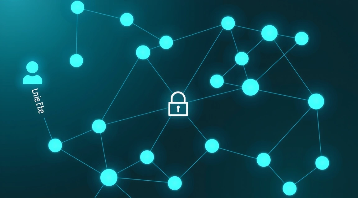 Abstract network showing data sharing between different entities